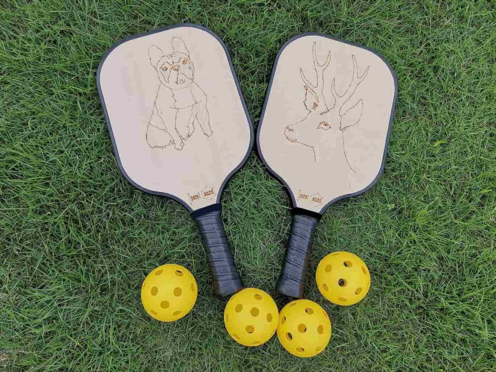 SET OF 2 WOOD PICKLEBALL PADDLES