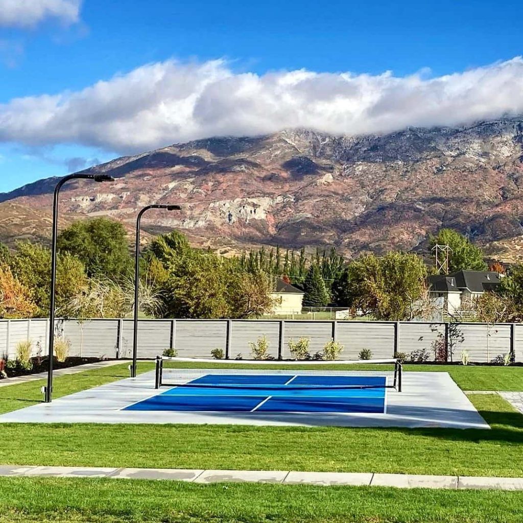 pickleball court with a view